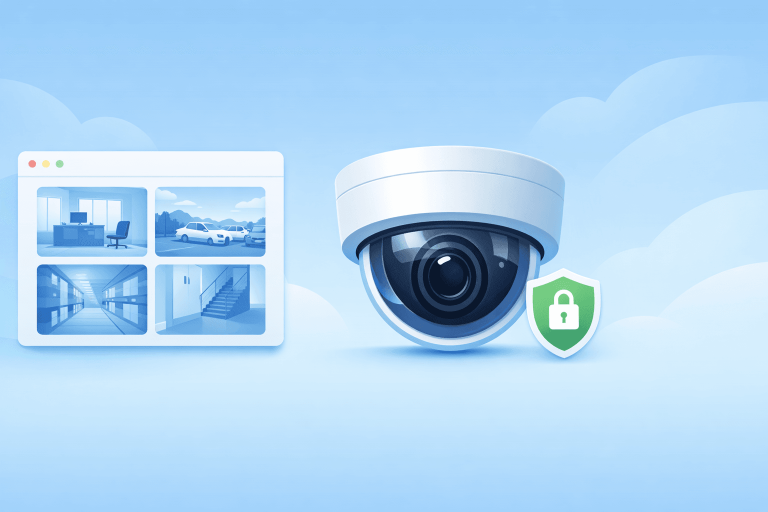 Mobile CCTV remote monitoring dashboard with live smartphone camera streaming
